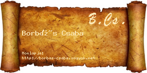 Borbás Csaba névjegykártya