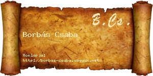Borbás Csaba névjegykártya