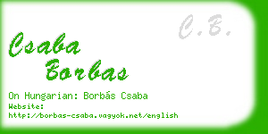 csaba borbas business card