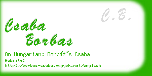 csaba borbas business card